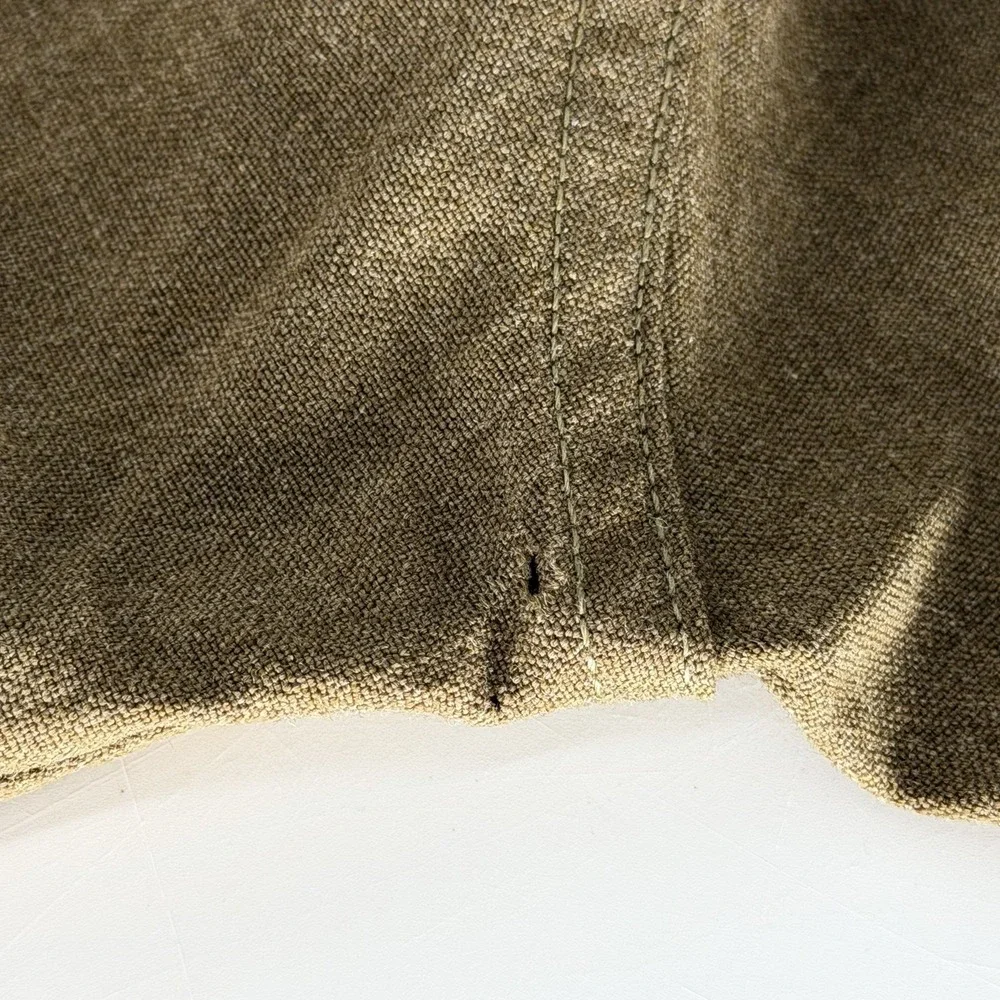 Vintage WWII US Army Officer Wool Shirt Brown Olive 14.5x32 Military